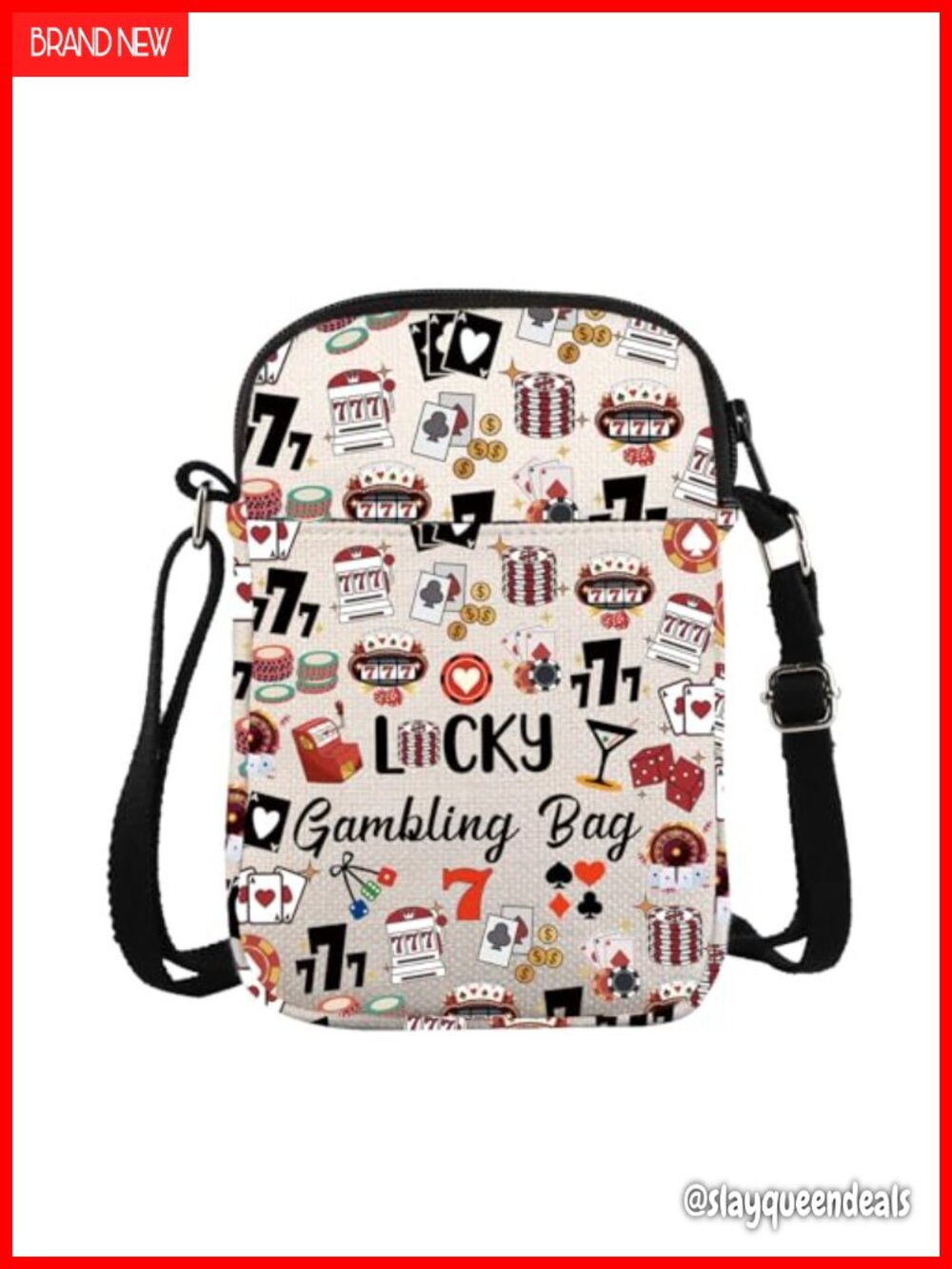 ZJXHPO Waterproof Polyester Messenger Bag Crossbody Poker Gambling Gift